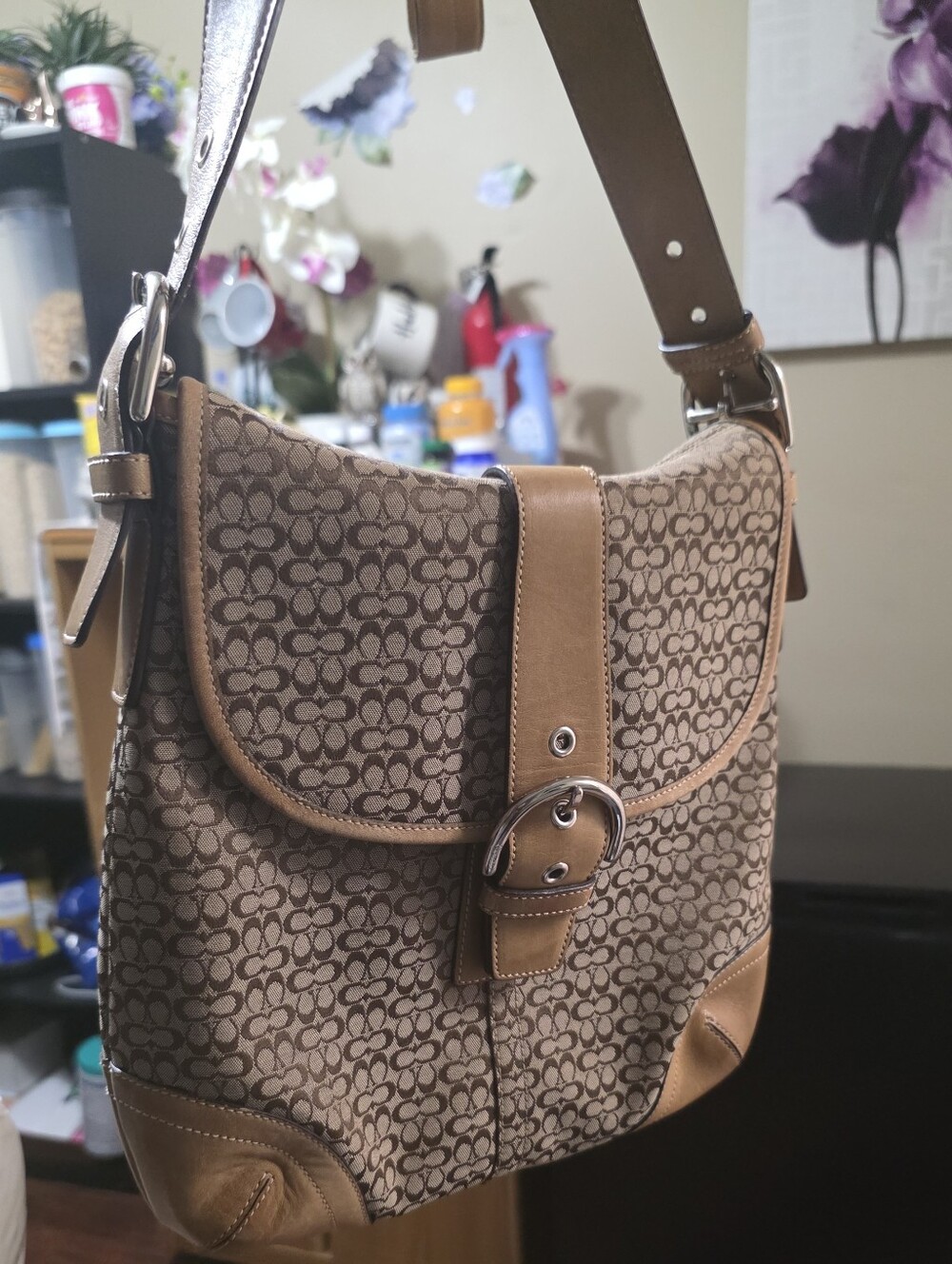 Coach Classic Brown Monogram Shoulder Bag - Designer Style